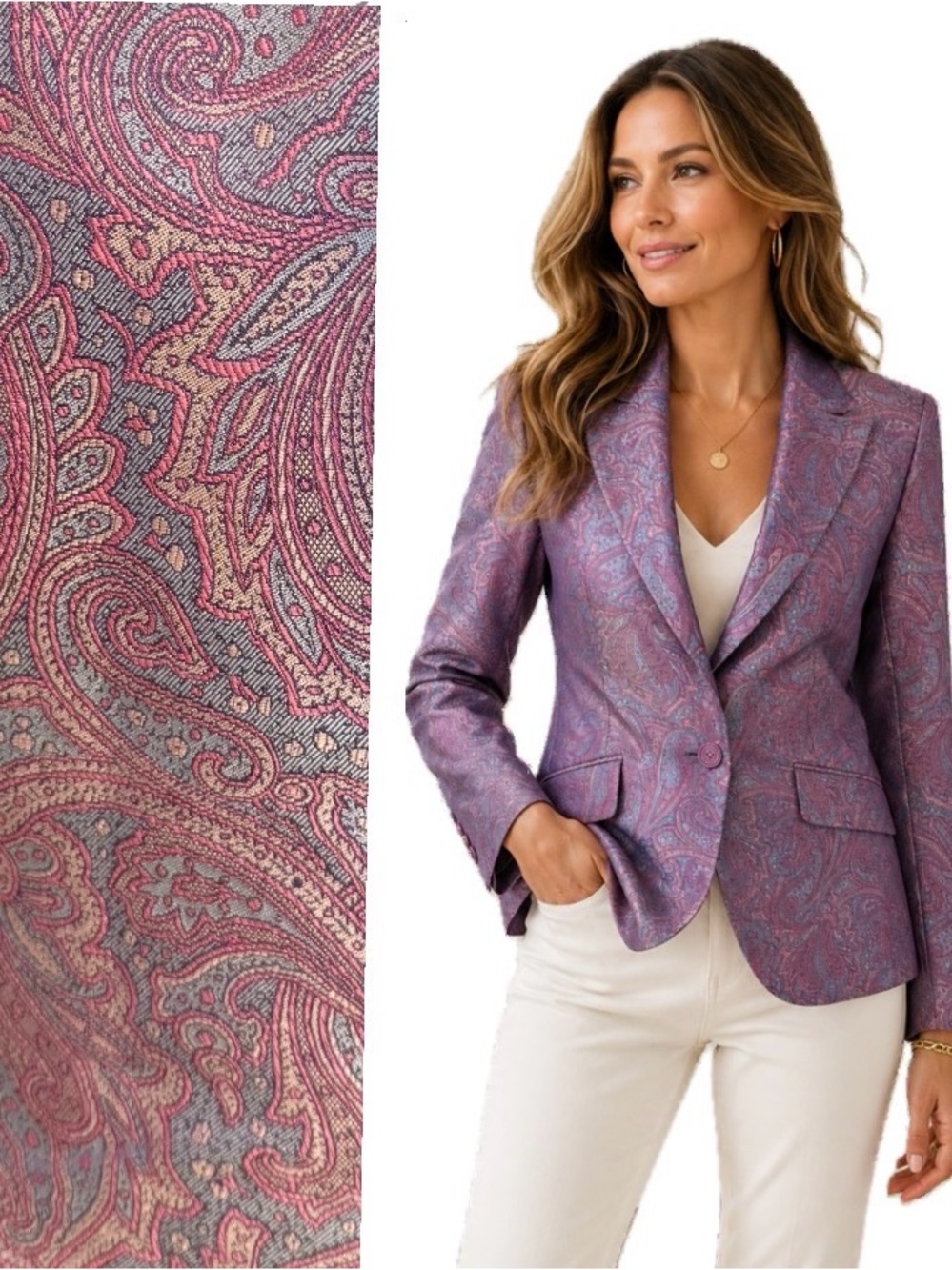 Robert Graham, NWT Paisley Jacquard Blazer Luxe Statement Jacket, Size 4